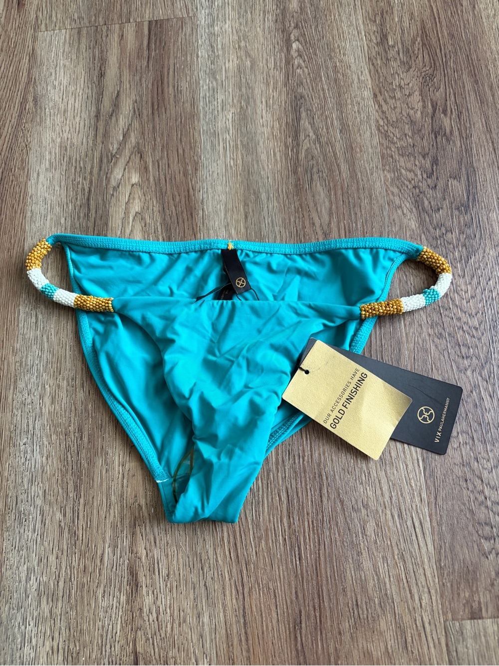 NWT ViX Paula Hermanny Solid Teal Ella Bikini Bottom xs